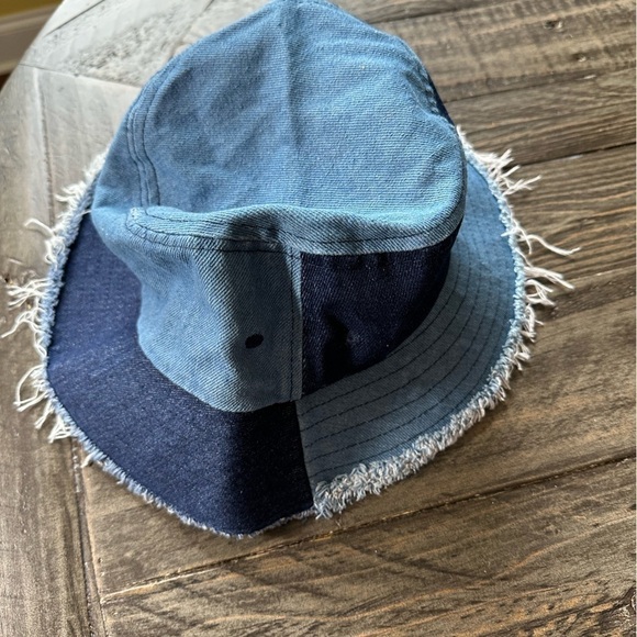 Y2K DENIM PATCHWORK BUCKET HAT Streetwear - Picture 2 of 5